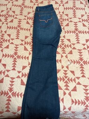 Kimes Ranch Dark Blue Flare Jeans with Orange Stitching